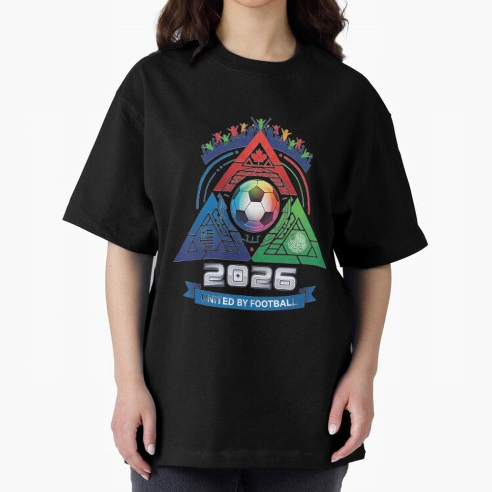 Triangular United By Football World Cup 2026 Emblem Oversized T-Shirt Remember Iconic Moments from the FIFA World Cup 2026 Journey through Neymar, Haaland and Cristiano Ronaldo Highlights, Portugal Pride, Game Day Rituals, Football Legends, Country