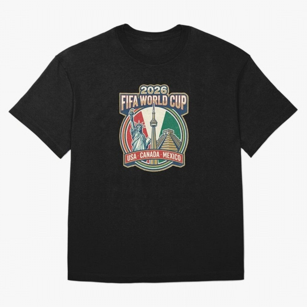 North America United Soccer 2026 Vintage Crest Oversized T-Shirt Carry the Dream of FIFA World Cup 2026 Inspired by Haaland and Mbappe, Spain Energy, Football History, Final Match Energy, Crowd Noise and Once in a Lifetime Moments; Great for Watch