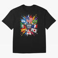 2026 Soccer World USA Flag Burst Fan Tee Oversized T-Shirt Live the Energy of FIFA World Cup 2026 Spirit, Built around Argentina and Brazil, Messi, Vintage Soccer Flavor, Modern Football Stars, National Flags and Final Night Emotion; Ideal for Fans