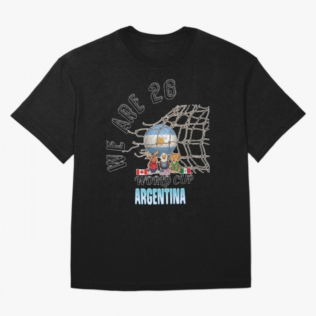 World Cup 26 - Argentina Oversized T-Shirt Bring FIFA World Cup 2026 Highlighting Messi, CR7 and Mbappe, Argentina Energy, Stadium Chants, National Pride, Trophy Dreams and Unforgettable Football Memories; Made for Die Hard Supporters, Soccer