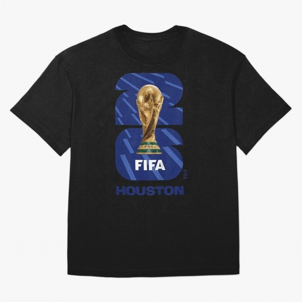 World Cup26 Houston Trophy Oversized T-Shirt Honor the Football Icons of FIFA World Cup 2026 Group Stage Celebrating Neymar, Haaland and Cristiano Ronaldo, Argentina, France and Brazil Energy, Supporter Pride, Iconic Celebrations, Legendary Names