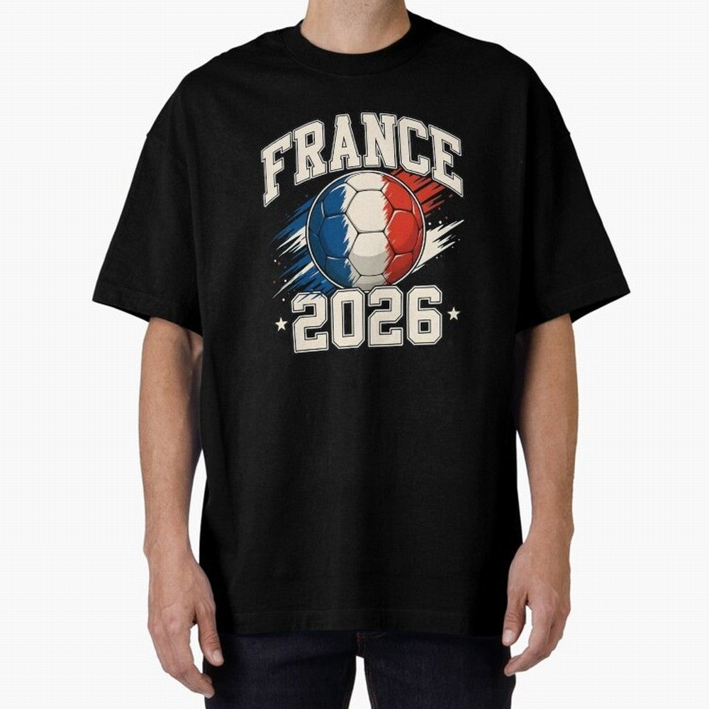 France 2026 World Cup for Football Fans and Teams Oversized T-Shirt Celebrate the Road through FIFA World Cup 2026 Group Stage for Fans of Messi, Neymar and Mbappe and France, Bringing Global Supporter Spirit, Legendary Goals, National Colors and