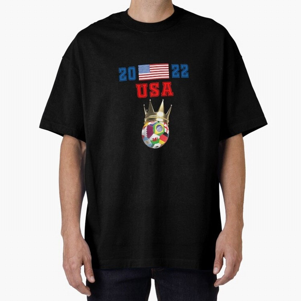 Usa World Cup Jersey 2022 Oversized T-Shirt Back the Journey through FIFA World Cup 2026 Group Stage Spirit, Centered on Germany, Messi and Cristiano Ronaldo, Game Day Rituals, Football Legends, Country Pride and the Road to the Final; Great for