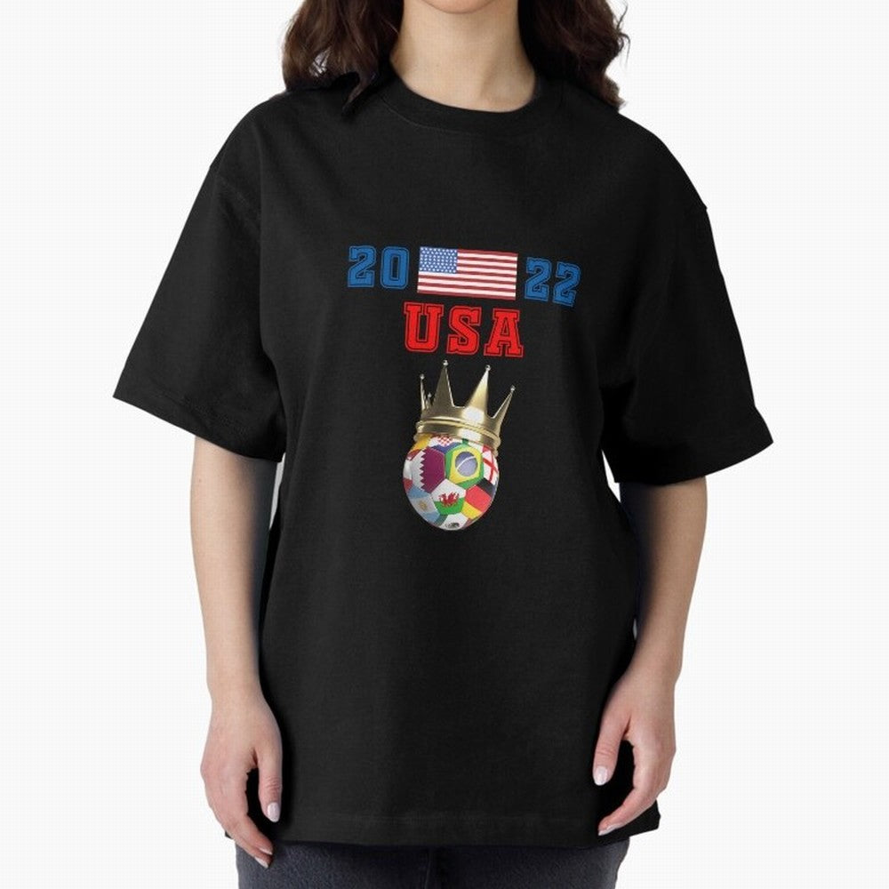 Usa World Cup Jersey 2022 Oversized T-Shirt Back the Journey through FIFA World Cup 2026 Group Stage Spirit, Centered on Germany, Messi and Cristiano Ronaldo, Game Day Rituals, Football Legends, Country Pride and the Road to the Final; Great for