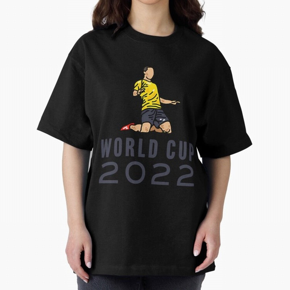 World Cup 2022 Oversized T-Shirt Make Your Look Match FIFA World Cup 2026 for Fans of Neymar, Haaland and Cristiano Ronaldo and England, Bringing Goal Celebration Energy, Supporter Heritage, Football Icons and Worldwide Tournament Joy; Perfect for