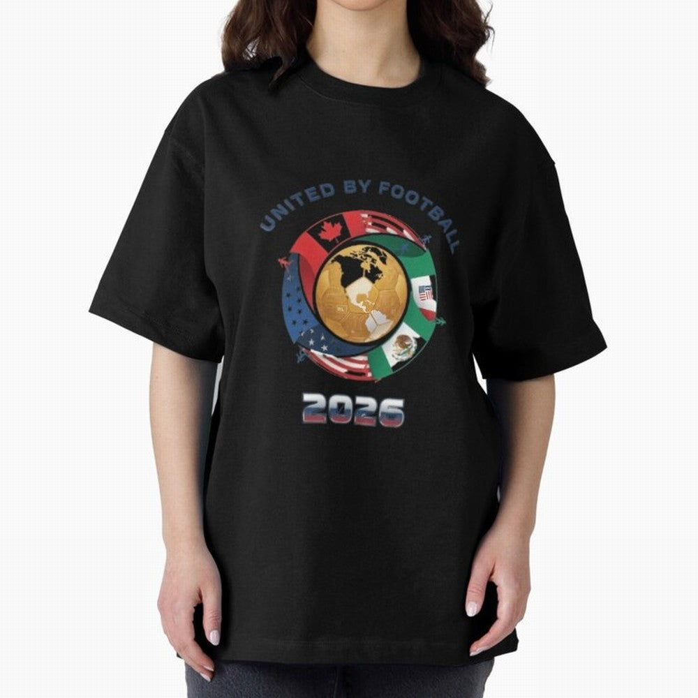 United By Football 2026 Oversized T-Shirt Bring Champion Energy into Match Day Hype around FIFA World Cup 2026 Group Stage, Haaland, Brazil, Portugal and Argentina, Supporter Pride, Iconic Celebrations, Legendary Names and Global Match Day Energy;