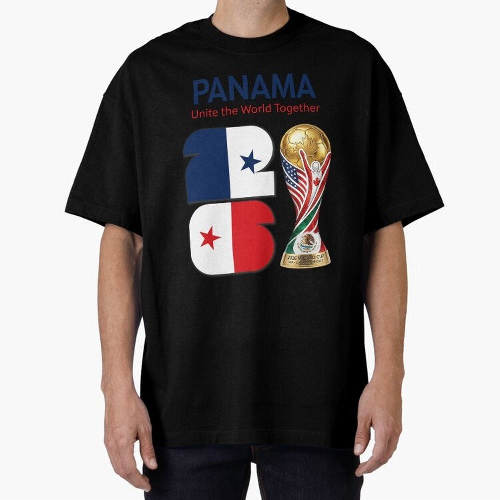 World Cup 2026, IMG 026, PANAMA 001 Oversized T-Shirt Honor the Football Icons of FIFA World Cup 2026 Group Stage Connected to Neymar, Haaland and Cristiano Ronaldo, Brazil, Portugal and Argentina Energy, Stadium Memories, Football Loyalty,