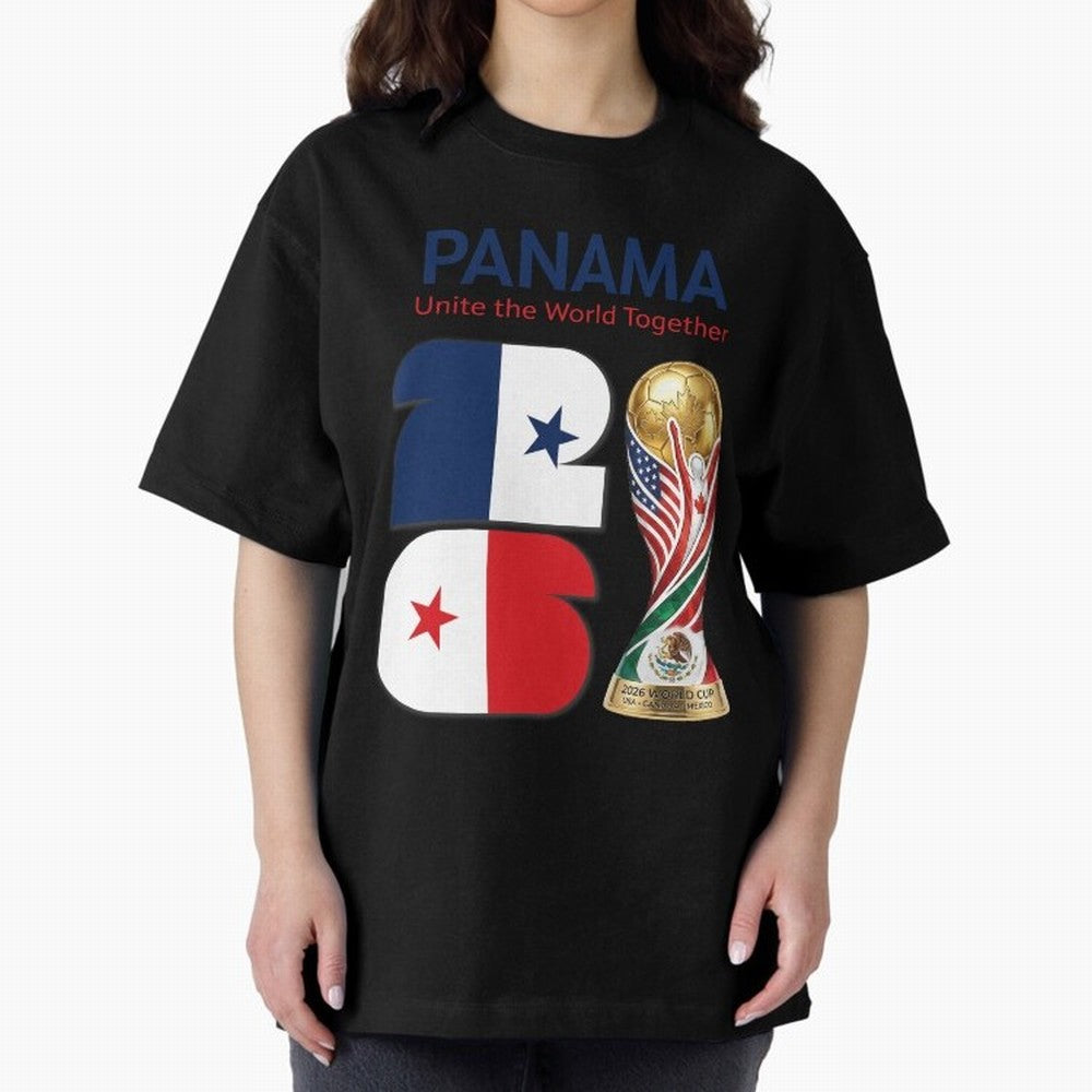 World Cup 2026, IMG 026, PANAMA 001 Oversized T-Shirt Honor the Football Icons of FIFA World Cup 2026 Group Stage Connected to Neymar, Haaland and Cristiano Ronaldo, Brazil, Portugal and Argentina Energy, Stadium Memories, Football Loyalty,