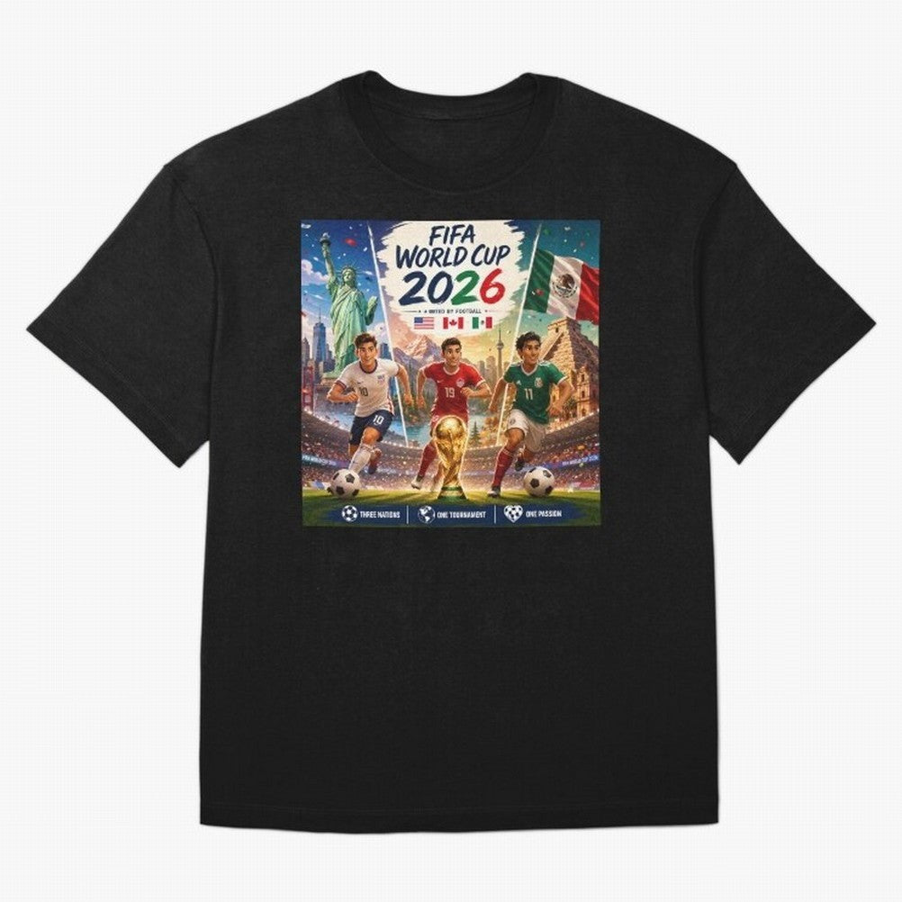 United by Football 2026 #football 2026 Oversized T-Shirt Show Support during FIFA World Cup 2026 USA Canada Mexico Spirit, Driven by Brazil, Messi and Cristiano Ronaldo, Championship Spirit, Famous Goals, Roaring Crowds and International Football