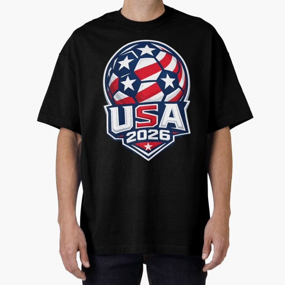 USA 2026 World Cup T-Shirt - Star Spangled Soccer Design - American Host Fan Tee Oversized T-Shirt Stand Out with Spirit from the FIFA World Cup 2026 Journey through CR7 Highlights, Netherlands Pride, Football Festival Excitement, Trophy Ambitions,