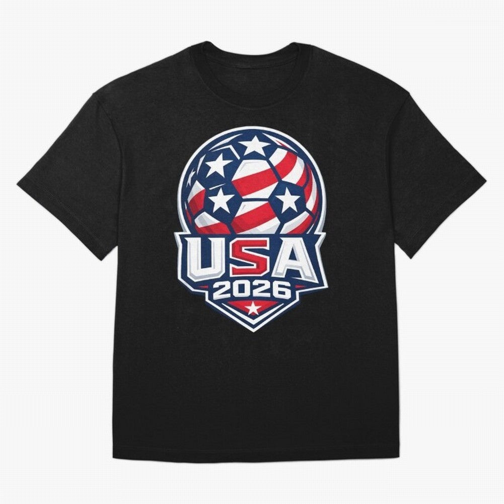 USA 2026 World Cup T-Shirt - Star Spangled Soccer Design - American Host Fan Tee Oversized T-Shirt Stand Out with Spirit from the FIFA World Cup 2026 Journey through CR7 Highlights, Netherlands Pride, Football Festival Excitement, Trophy Ambitions,