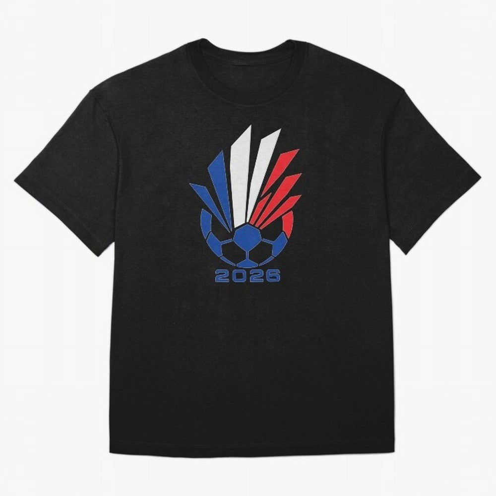 France Soccer 2026 Tricolor Burst Emblem Oversized T-Shirt Bring the FIFA World Cup 2026 USA Canada Mexico Journey through Cristiano Ronaldo Highlights, Brazil, Portugal and Argentina Pride, Stadium Memories, Football Loyalty, International Chants
