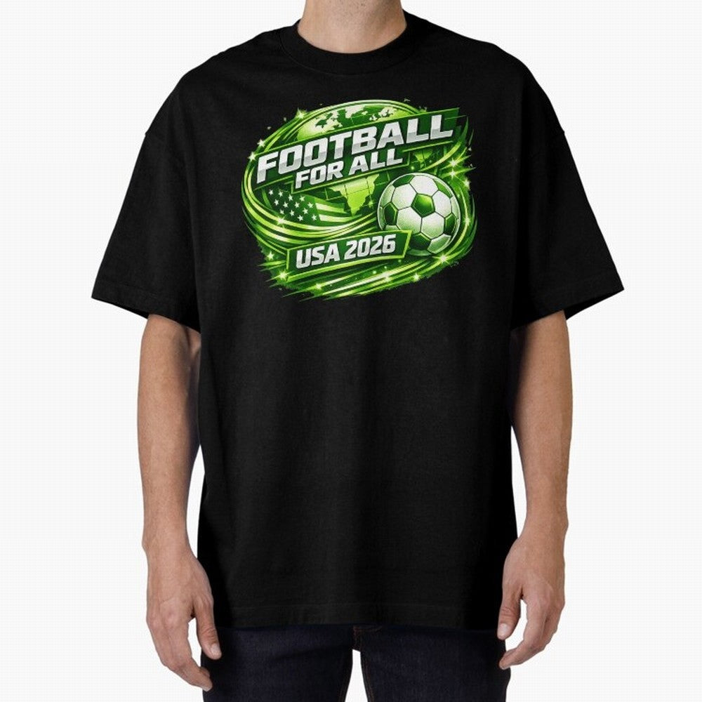 World Cup 2026 Oversized T-Shirt Embrace Match Day Hype around FIFA World Cup 2026 Group Stage, Messi, Neymar and Mbappe, Spain, Classic Soccer Heritage, Championship Pressure, Fan Loyalty and International Pride; Ideal for Football Dads, Football