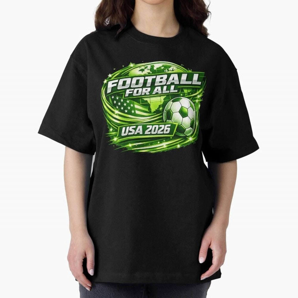 World Cup 2026 Oversized T-Shirt Embrace Match Day Hype around FIFA World Cup 2026 Group Stage, Messi, Neymar and Mbappe, Spain, Classic Soccer Heritage, Championship Pressure, Fan Loyalty and International Pride; Ideal for Football Dads, Football