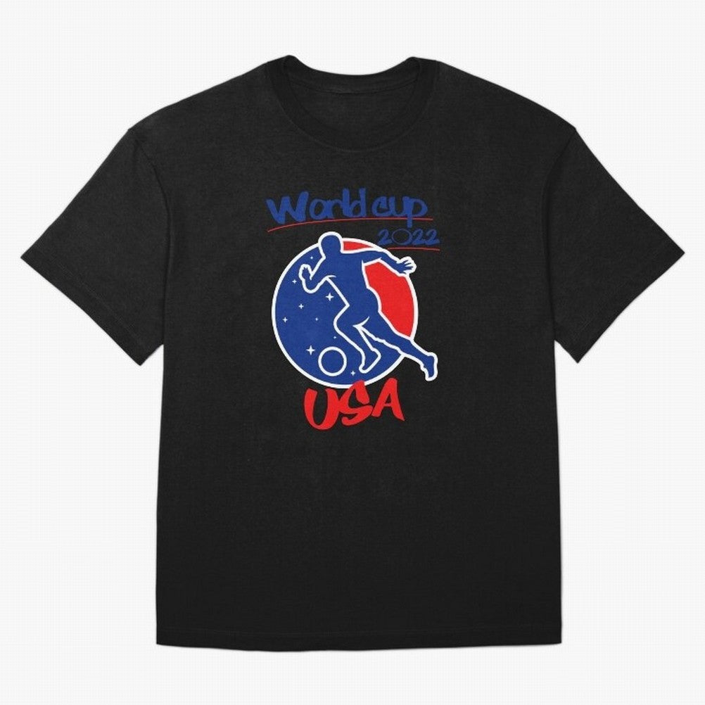 USA World Cup 2022 Oversized T-Shirt Show Match Day Excitement for FIFA World Cup 2026 USA Canada Mexico for Fans of Messi and Cristiano Ronaldo and Argentina and Brazil, Bringing Vintage Soccer Flavor, Modern Football Stars, National Flags and