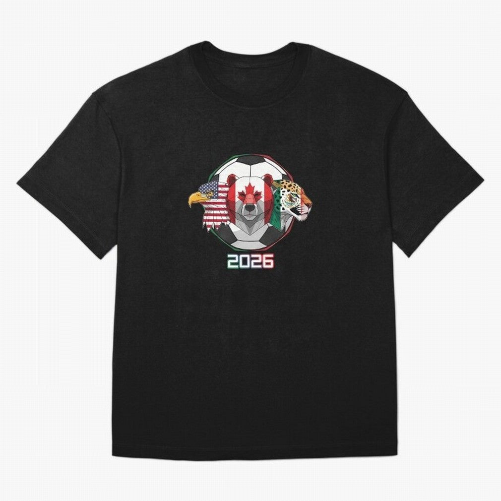 North American Soccer Animals 2026 Oversized T-Shirt Celebrate the Stars of Global Football Passion for FIFA World Cup 2026, Made for Neymar, Haaland and Cristiano Ronaldo, France, Worldwide Fan Energy, Dramatic Goals, Stadium Lights and
