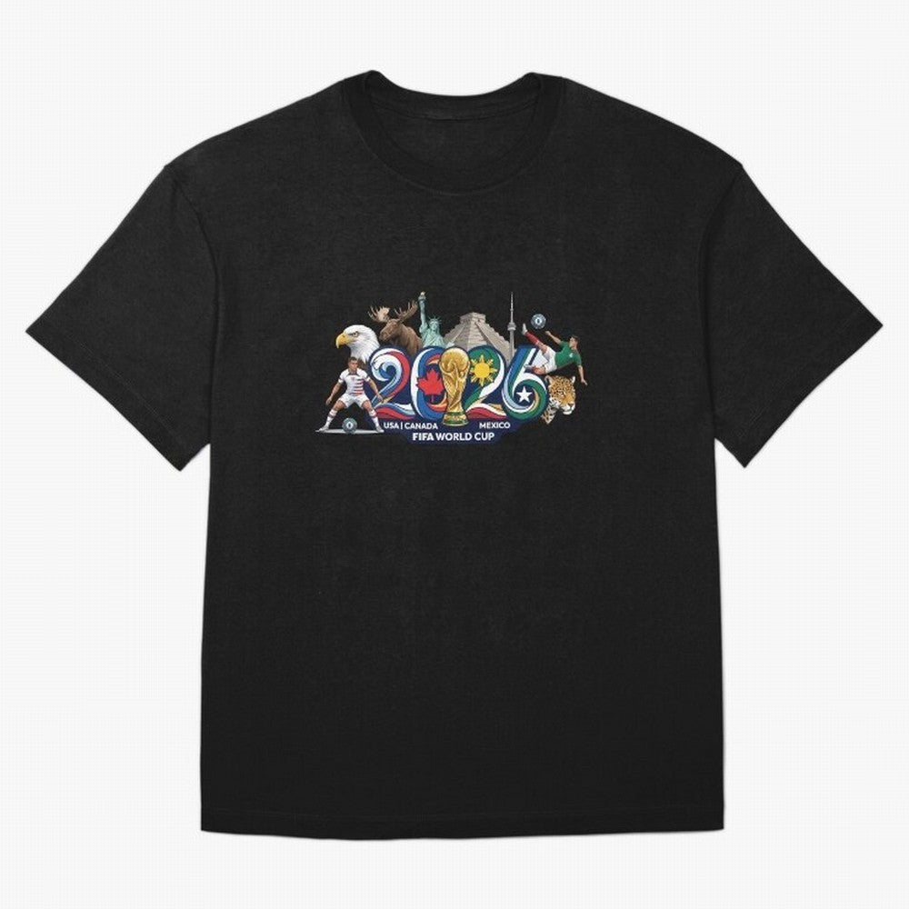 FIFA World Cup 2026 North America: USA Canada Mexico United Nations of Football Oversized T-Shirt Show Passion for the Stars of FIFA World Cup 2026 USA Canada Mexico Spirit, Filled with Argentina, Neymar, Retro Football Energy, Iconic Rivalries,