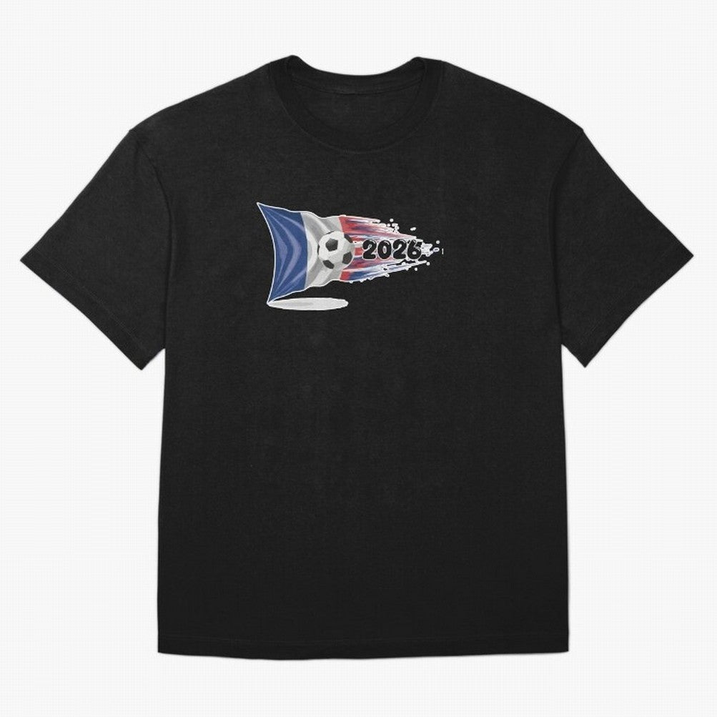 France Soccer 2026 Fan Tee: Bleu-Blanc-Rouge Flag Football Design | Perfect Gift for World Cup Fans! Oversized T-Shirt Relive FIFA World Cup 2026 USA Canada Mexico Driven by Mbappe and Neymar, Brazil Energy, Football Festival Excitement, Trophy