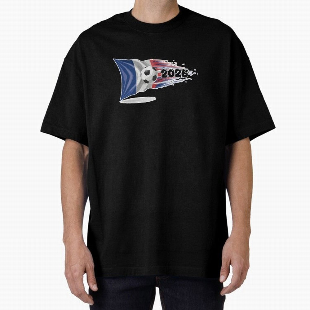 France Soccer 2026 Fan Tee: Bleu-Blanc-Rouge Flag Football Design | Perfect Gift for World Cup Fans! Oversized T-Shirt Relive FIFA World Cup 2026 USA Canada Mexico Driven by Mbappe and Neymar, Brazil Energy, Football Festival Excitement, Trophy