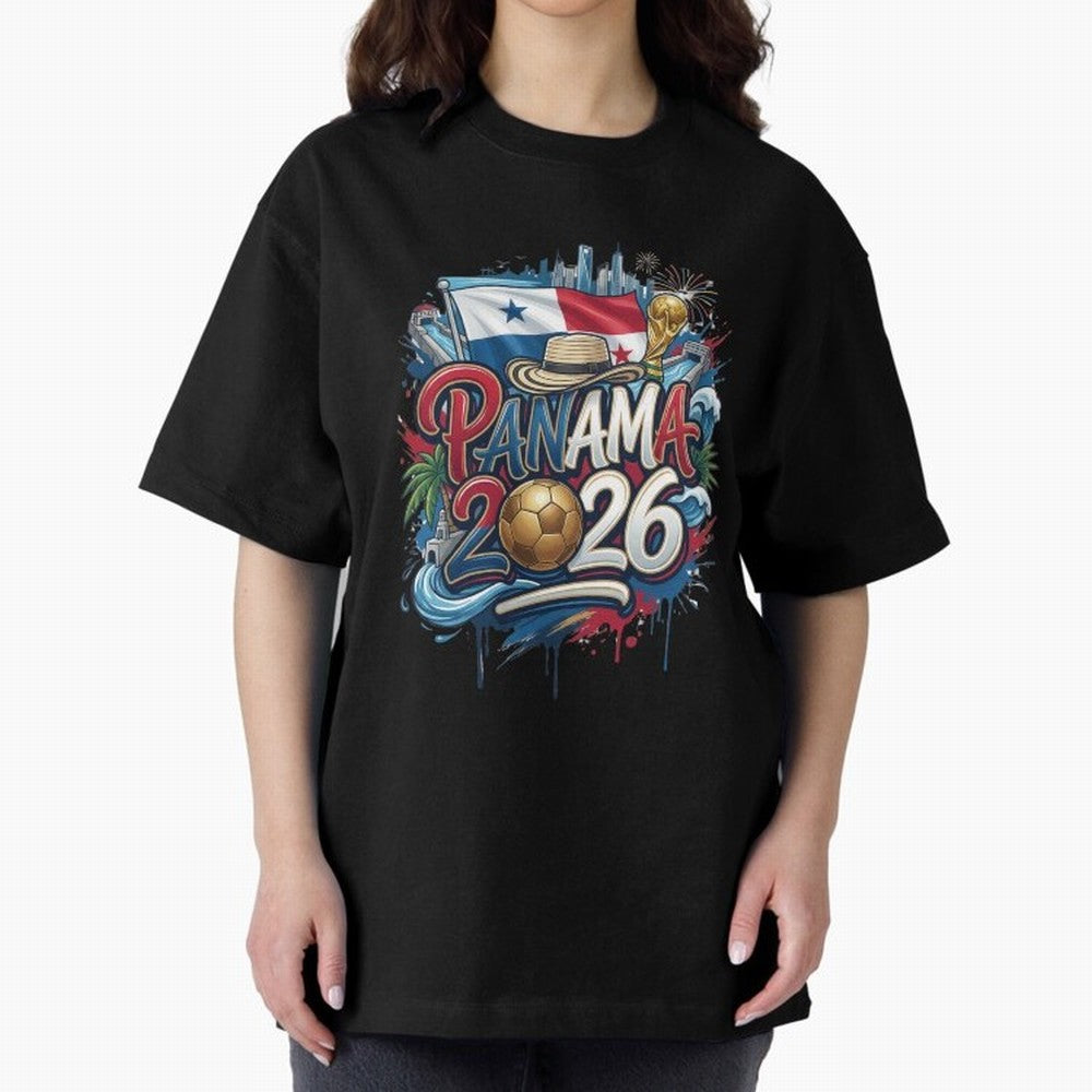 Panama World Cup 2026 Football Legacy Oversized T-Shirt Experience the Global Stage of Global Football Passion for FIFA World Cup 2026 USA Canada Mexico, Capturing Messi, Germany, Stadium Memories, Football Loyalty, International Chants and