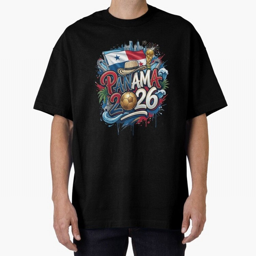 Panama World Cup 2026 Football Legacy Oversized T-Shirt Experience the Global Stage of Global Football Passion for FIFA World Cup 2026 USA Canada Mexico, Capturing Messi, Germany, Stadium Memories, Football Loyalty, International Chants and