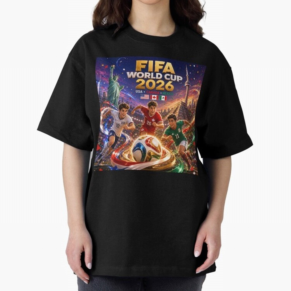 Host Nations Football 2026 #football 2026 Oversized T-Shirt Celebrate Every Goal in FIFA World Cup 2026 Group Stage Spirit, Connected to Brazil, Portugal and Argentina, Messi, Neymar and Mbappe, Stadium Memories, Football Loyalty, International