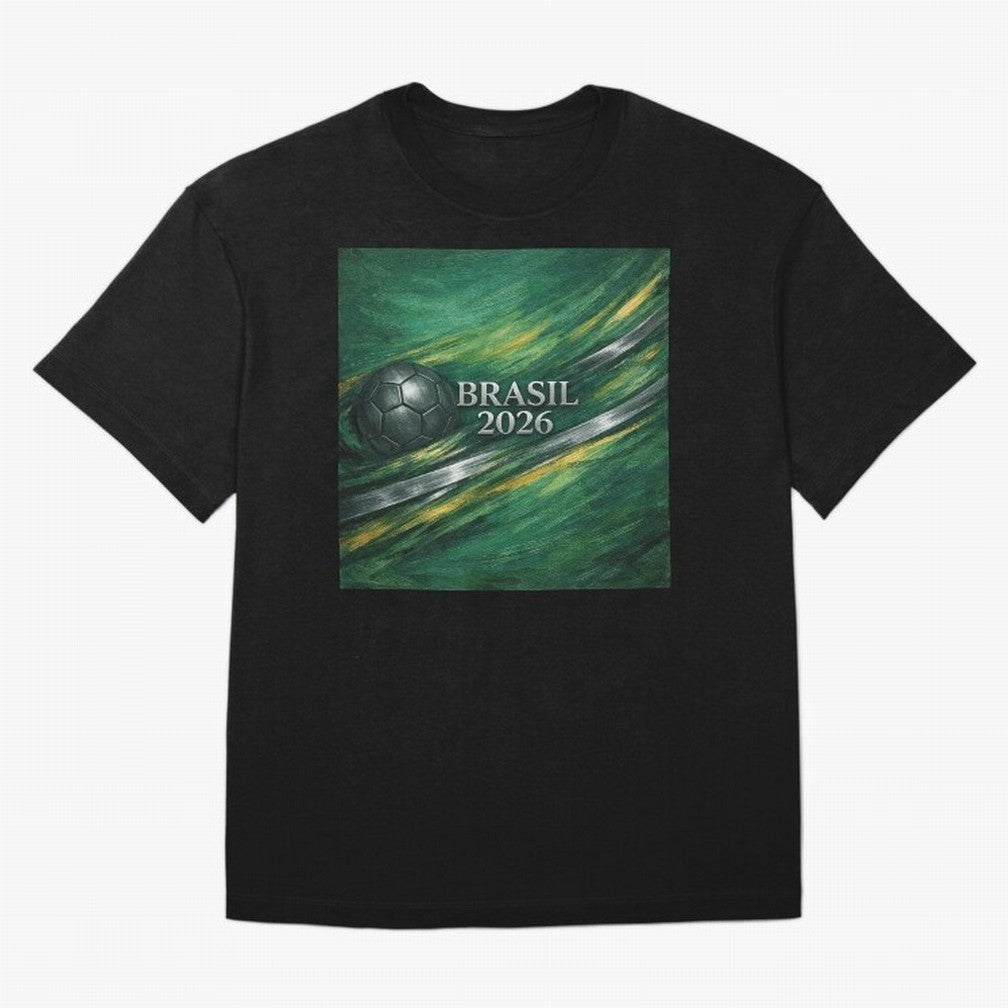 Brazil World Cup 2026 Concept Oversized T-Shirt Represent Football Lovers during FIFA World Cup 2026 USA Canada Mexico for Fans of Messi and Cristiano Ronaldo and Netherlands, Bringing Fan Favorite Moments, National Team Passion, Big Match Drama