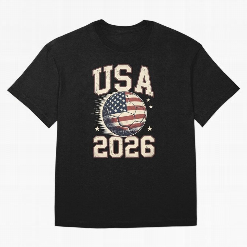 USA 2026 World Cup Soccer Oversized T-Shirt Celebrate Soccer Greatness during FIFA World Cup 2026 Group Stage for Fans of Haaland and France and Portugal, Bringing Sports Nostalgia, International Competition, Famous Players and Unforgettable