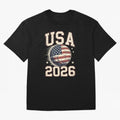 USA 2026 World Cup Soccer Oversized T-Shirt Celebrate Soccer Greatness during FIFA World Cup 2026 Group Stage for Fans of Haaland and France and Portugal, Bringing Sports Nostalgia, International Competition, Famous Players and Unforgettable