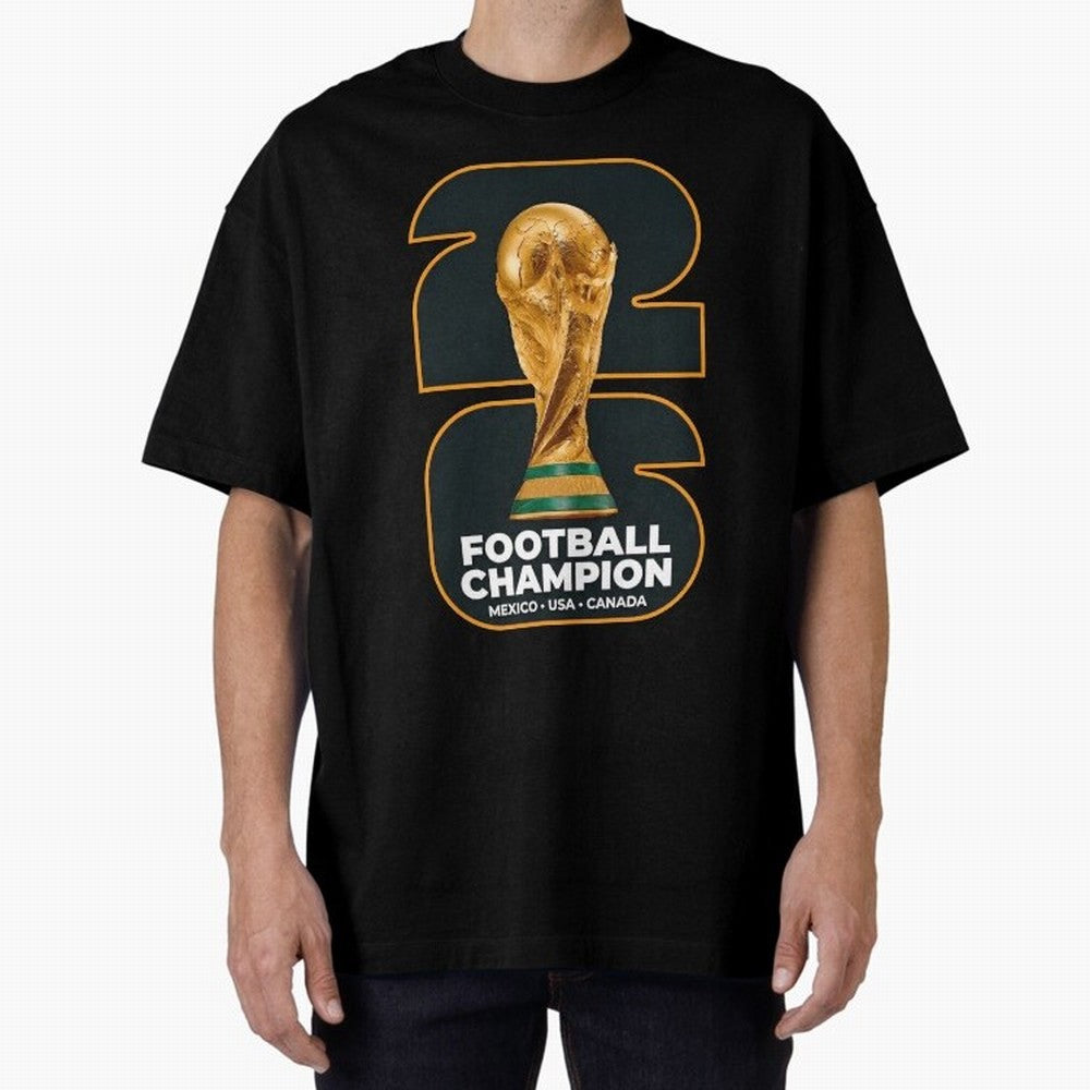 2026 Soccer Tournament Graphic - Football Champion Art Oversized T-Shirt Bring International Match Energy to FIFA World Cup 2026 USA Canada Mexico Inspired by CR7 and Messi, Argentina and Brazil Energy, Classic Soccer Heritage, Championship