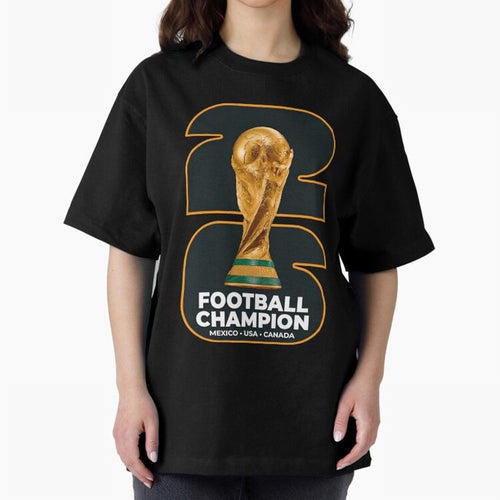 2026 Soccer Tournament Graphic - Football Champion Art Oversized T-Shirt Bring International Match Energy to FIFA World Cup 2026 USA Canada Mexico Inspired by CR7 and Messi, Argentina and Brazil Energy, Classic Soccer Heritage, Championship