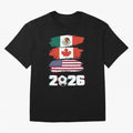 USA Canada Mexico Flag 2026 Cup Brush Art Oversized T-Shirt Show Your Stadium Side during FIFA World Cup 2026 for Fans of Haaland and Argentina and Brazil, Bringing Worldwide Fan Energy, Dramatic Goals, Stadium Lights and Championship Celebrations;