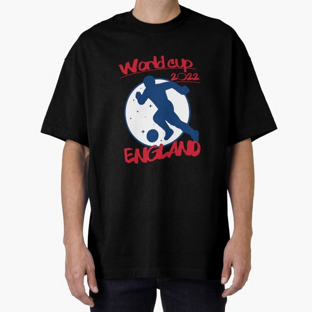 England World Cup 2022 Oversized T-Shirt Share the Excitement of Global Football Passion for FIFA World Cup 2026 Group Stage, Built around Messi and Cristiano Ronaldo, France and Portugal, Vintage Soccer Flavor, Modern Football Stars, National