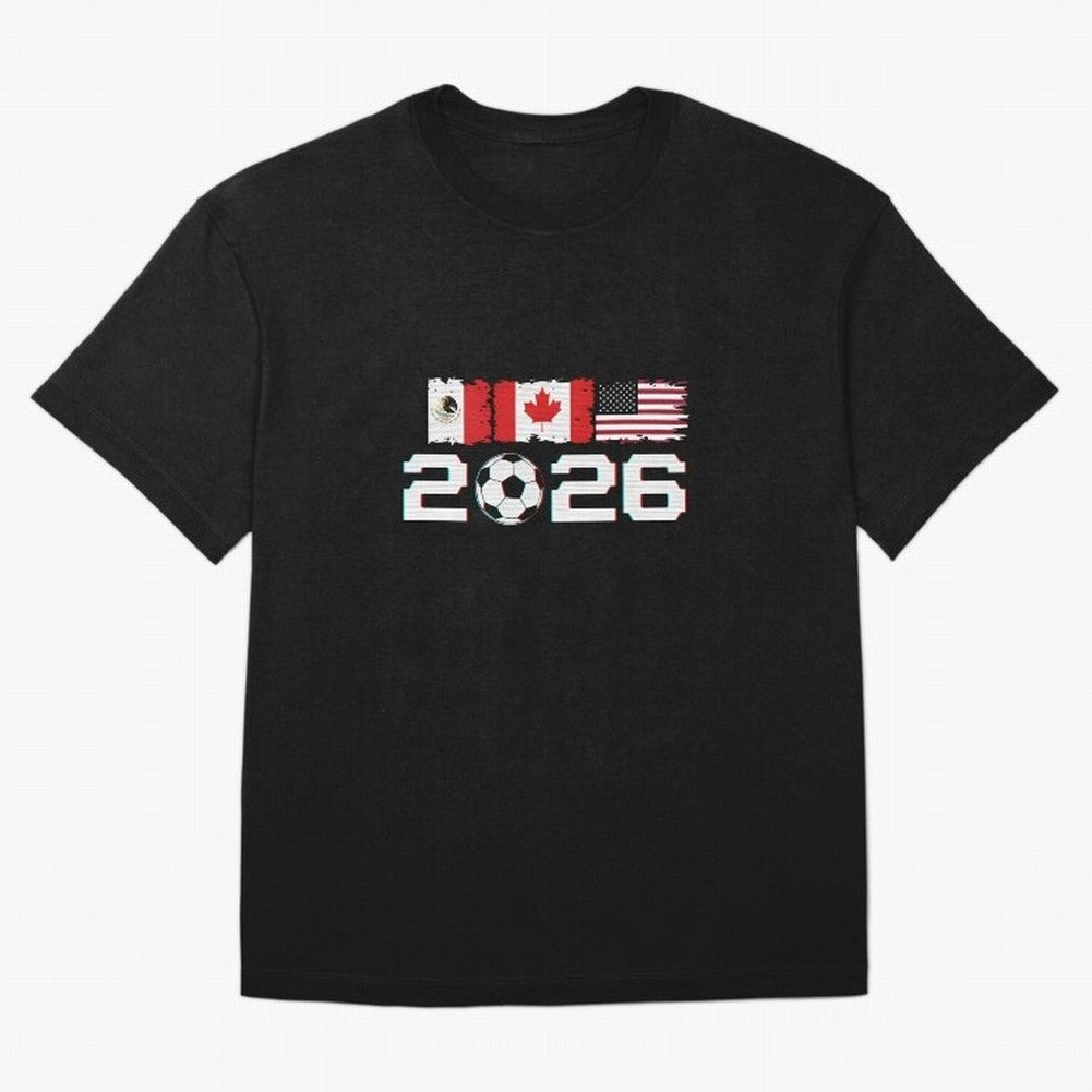 Glitched United 2026 Cup - North America Emblem Part 2 T-Shirt_82924673 Oversized T-Shirt Discover FIFA World Cup 2026 Group Stage for Fans of Mbappe and Portugal, Bringing Champion Mindset, Group Stage Buzz, Knockout Tension and Passionate Fan