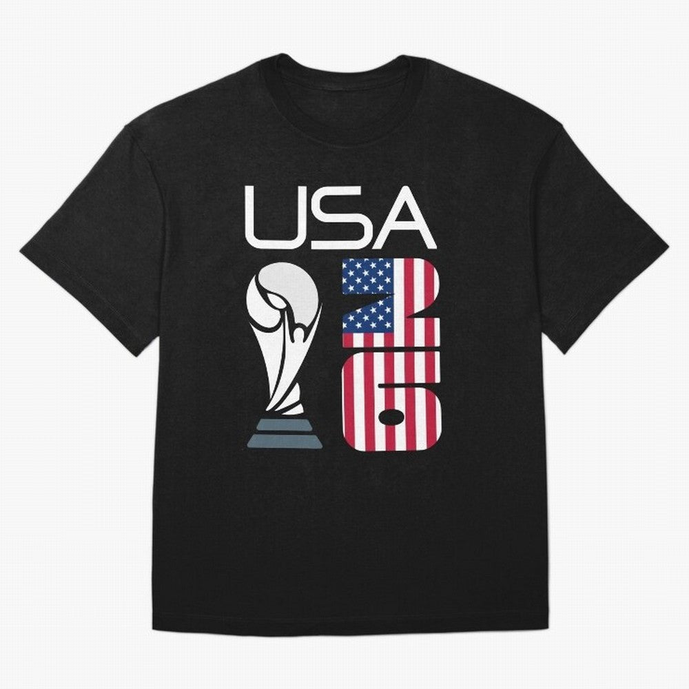 USA 2026 Soccer World Cup Trophy American Flag Design Oversized T-Shirt Bring Supporter Culture to FIFA World Cup 2026 Spirit, Celebrating England, France and Netherlands, Mbappe and Neymar, Match Day Excitement, Supporter Culture, Golden Goals and