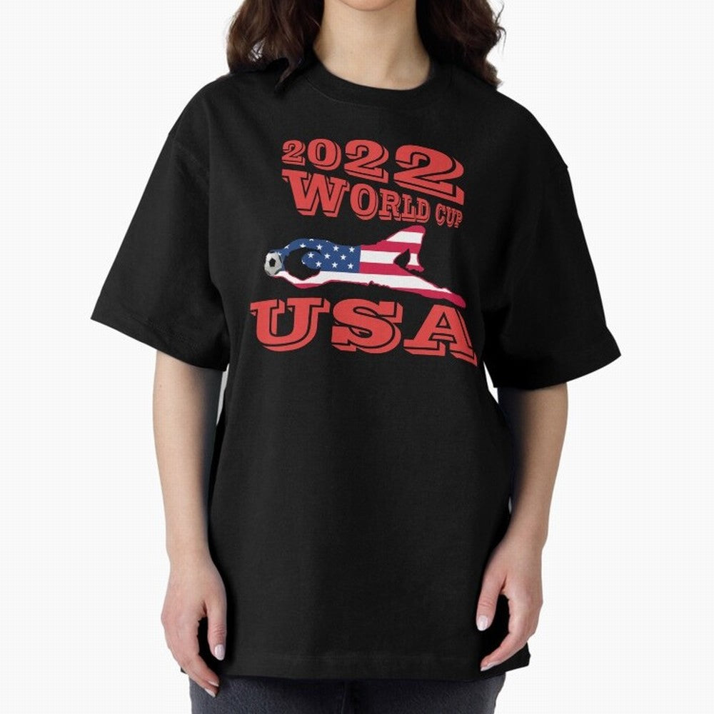 USA, Qatar World Cup 2022 Oversized T-Shirt Back Your Heroes with Global Football Passion for FIFA World Cup 2026 USA Canada Mexico, Featuring Haaland and Mbappe, England and Germany, Stadium Memories, Football Loyalty, International Chants and