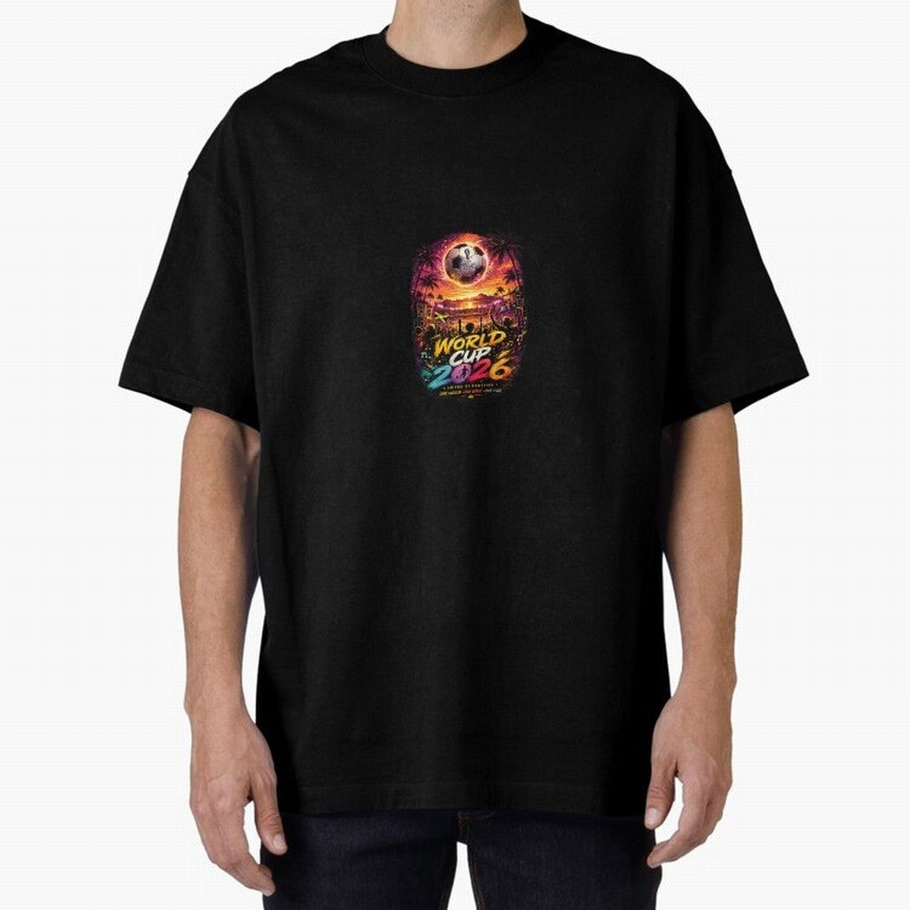 Copy of World Cup 2026 ¨C United Passion ?? | Neon Football Design Oversized T-Shirt Share FIFA World Cup 2026 USA Canada Mexico for Fans of Cristiano Ronaldo and Argentina, France and Brazil, Bringing Tournament Hype, Historic Matchups, Family