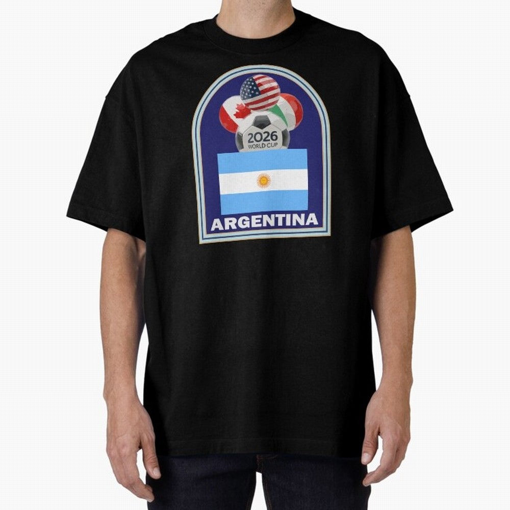 Argentina 2026 Soccer T-shirt Oversized T-Shirt Back Your Heroes with Global Football Passion for FIFA World Cup 2026 USA Canada Mexico, Capturing Cristiano Ronaldo, Haaland and CR7, Argentina and Brazil, Global Supporter Spirit, Legendary Goals,