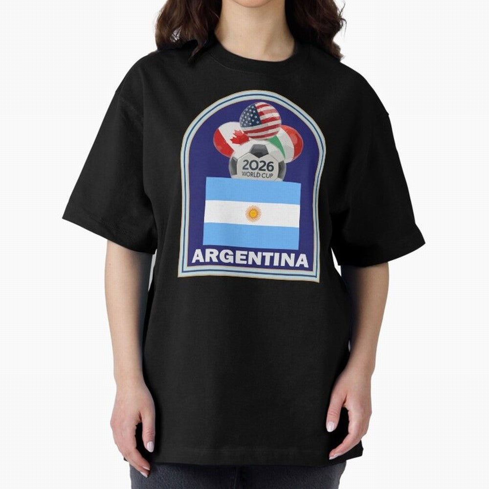 Argentina 2026 Soccer T-shirt Oversized T-Shirt Back Your Heroes with Global Football Passion for FIFA World Cup 2026 USA Canada Mexico, Capturing Cristiano Ronaldo, Haaland and CR7, Argentina and Brazil, Global Supporter Spirit, Legendary Goals,