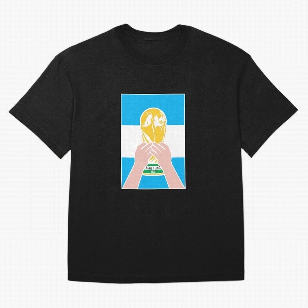 Champion Argentina 2022 Oversized T-Shirt Carry the Dream of FIFA World Cup 2026 Group Stage for Fans of Messi and England, Bringing Retro Football Energy, Iconic Rivalries, Trophy Chase Drama and Stadium Atmosphere; Ideal for Passionate Fans Who