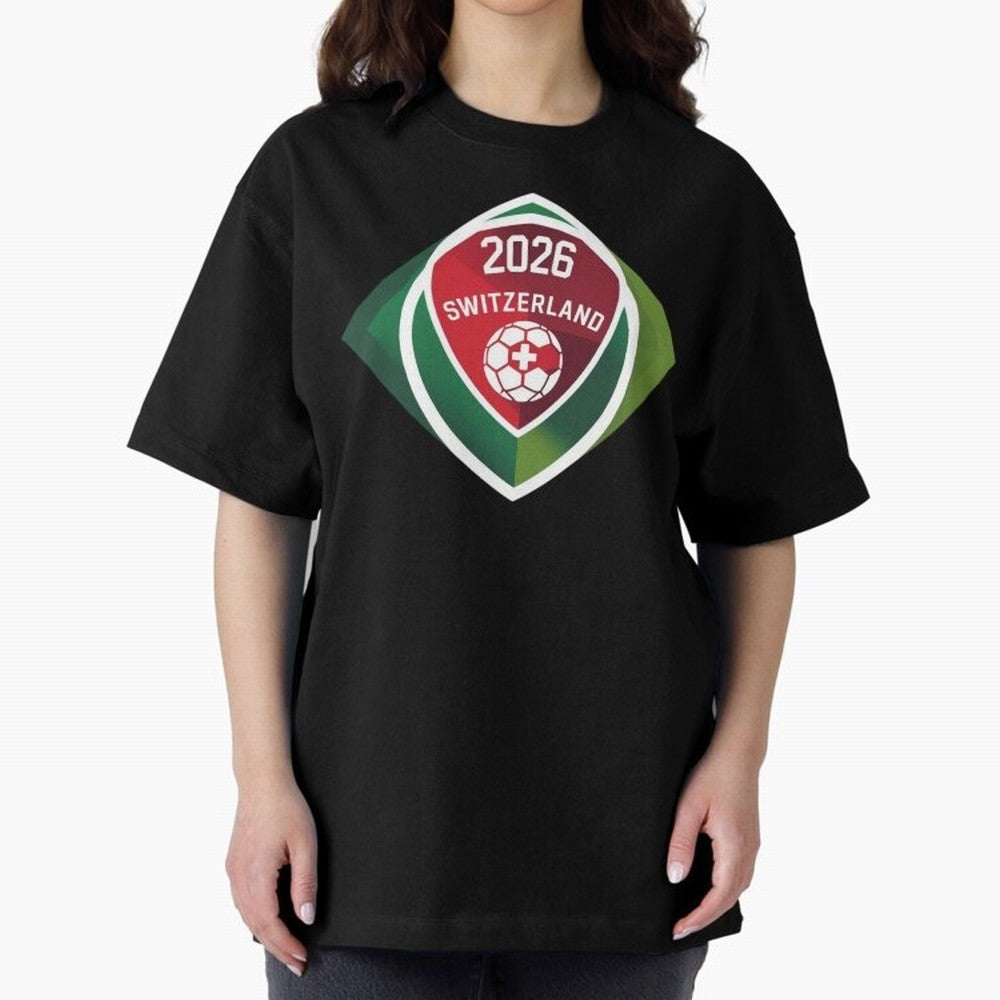 Switzerland 2026 Oversized T-Shirt Elevate FIFA World Cup 2026 USA Canada Mexico Spirit, Centered on Argentina, France and Brazil, Haaland, Tournament Hype, Historic Matchups, Family Viewing Parties and Global Sports Pride; Created for Match Day
