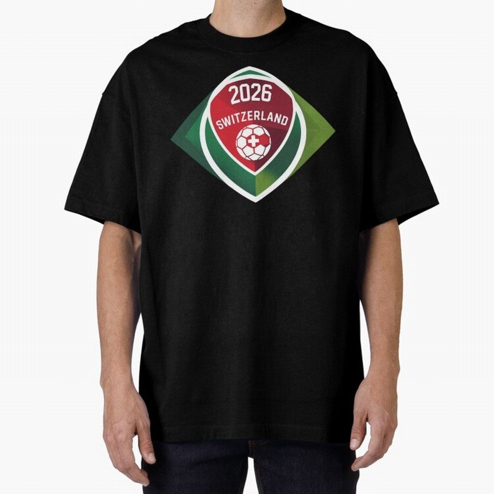 Switzerland 2026 Oversized T-Shirt Elevate FIFA World Cup 2026 USA Canada Mexico Spirit, Centered on Argentina, France and Brazil, Haaland, Tournament Hype, Historic Matchups, Family Viewing Parties and Global Sports Pride; Created for Match Day