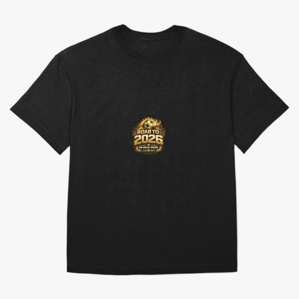 Road To 2026 Football Fan Shirt Oversized T-Shirt Treasure Global Football Passion for FIFA World Cup 2026 Group Stage, Inspired by Mbappe and Neymar, Portugal, Spain and Germany, Stadium Memories, Football Loyalty, International Chants and