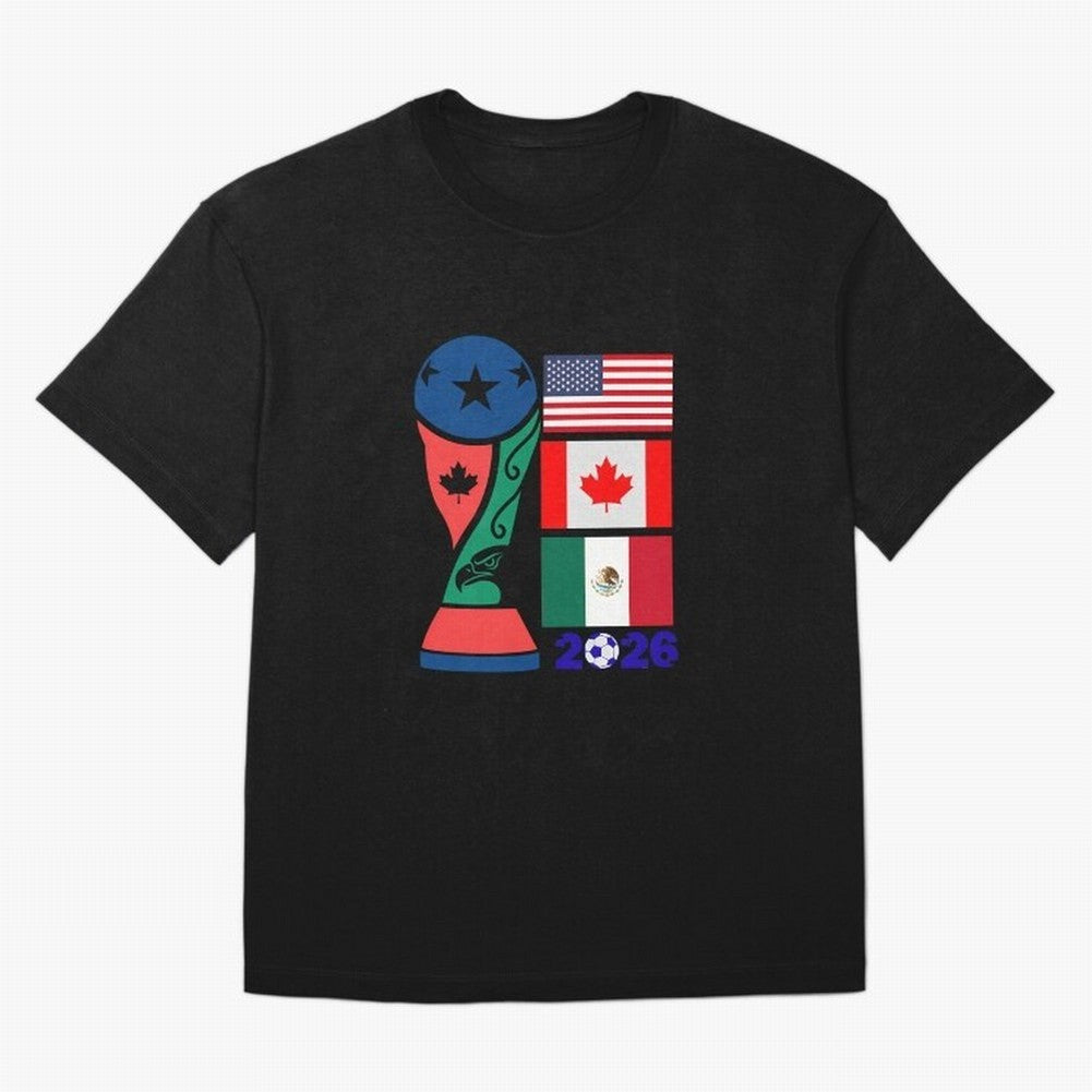 North America Football Unity 2026 Oversized T-Shirt Create FIFA World Cup 2026 USA Canada Mexico Spirit, Highlighting Germany, Messi, Tournament Hype, Historic Matchups, Family Viewing Parties and Global Sports Pride; Ideal for Fans Who Follow