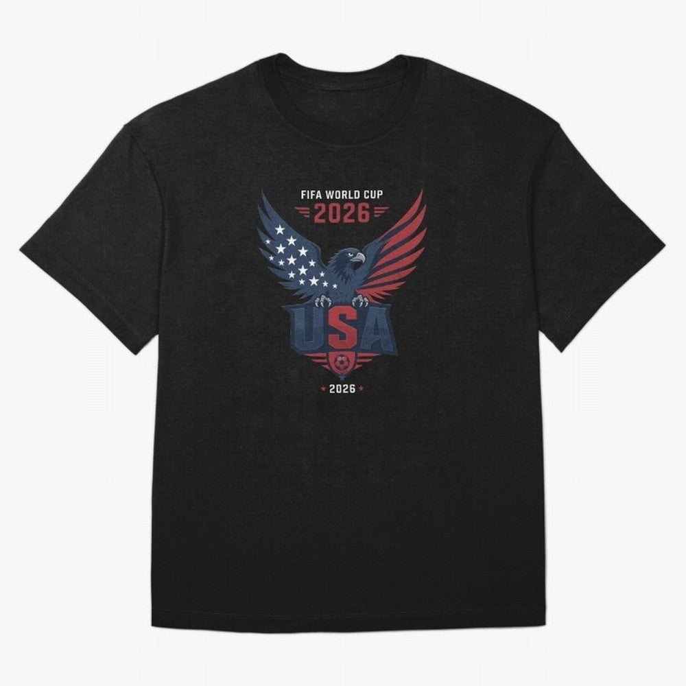 FIFA World Cup 2026 USA Eagle Soccer Logo Oversized T-Shirt Treasure the FIFA World Cup 2026 USA Canada Mexico Journey through Neymar Highlights, France Pride, Stadium Memories, Football Loyalty, International Chants and Championship Tradition;