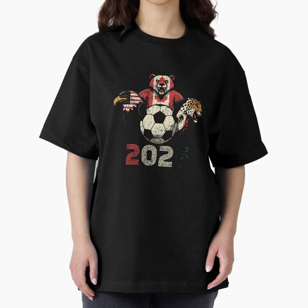 United 2026 Soccer Mascots North America Tournament T-Shirt_83157189 Oversized T-Shirt Celebrate Global Passion for FIFA World Cup 2026 Built around Neymar, France Energy, Champion Mindset, Group Stage Buzz, Knockout Tension and Passionate Fan