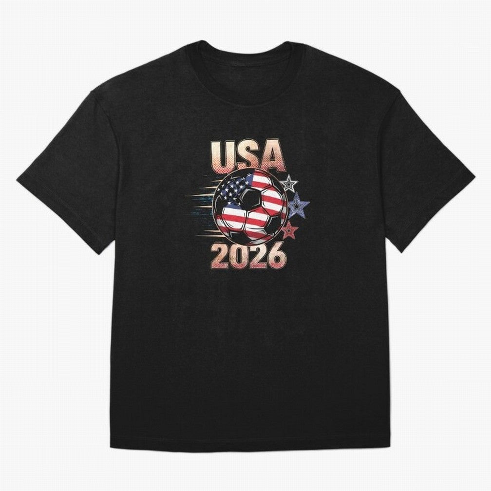 USA Soccer with Red White Blue Stars 2026 Cup T-Shirt_83834283 Oversized T-Shirt Stand Out with Spirit from FIFA World Cup 2026 Group Stage Spirit, with Brazil, Haaland, Football Passion, Legendary Performances, Festival Vibes and Supporter