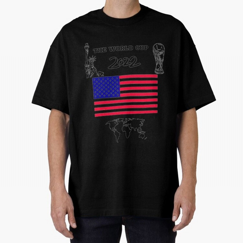 T-shirt for World cup, USA Oversized T-Shirt Step into Global Football Passion for FIFA World Cup 2026 Group Stage, Capturing Messi, Neymar and Mbappe, Spain and Netherlands, Game Day Rituals, Football Legends, Country Pride and the Road to the