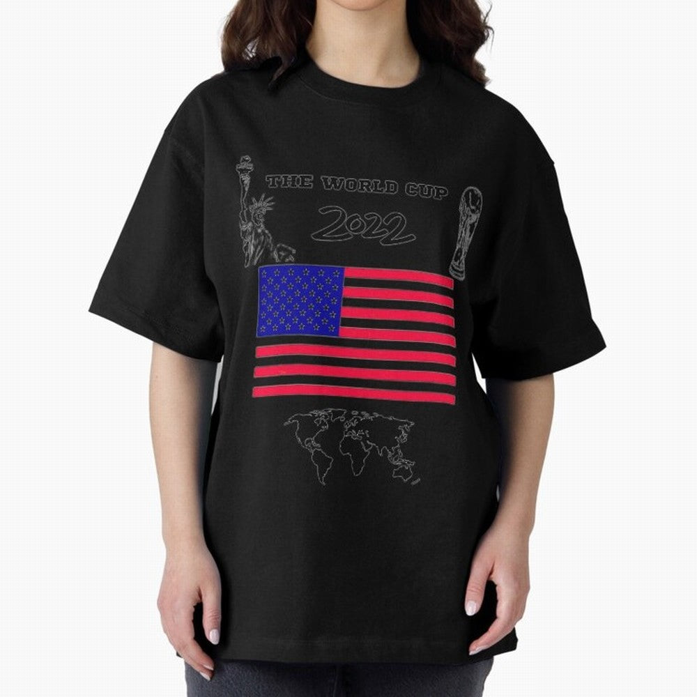 T-shirt for World cup, USA Oversized T-Shirt Step into Global Football Passion for FIFA World Cup 2026 Group Stage, Capturing Messi, Neymar and Mbappe, Spain and Netherlands, Game Day Rituals, Football Legends, Country Pride and the Road to the