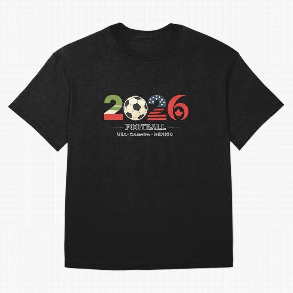 Football 2026 USA Canada Mexico Oversized T-Shirt Bring Stadium Energy to the FIFA World Cup 2026 Journey through Messi, CR7 and Mbappe Highlights, Brazil Pride, Worldwide Fan Energy, Dramatic Goals, Stadium Lights and Championship Celebrations;